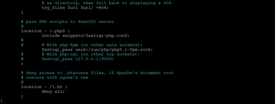 فعالسازی php در nginx